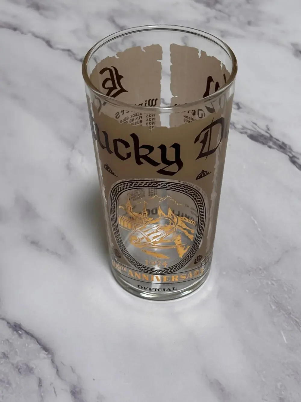 1974 Kentucky Derby Glass Official 100th Anniversary Churchill Downs Horse Race